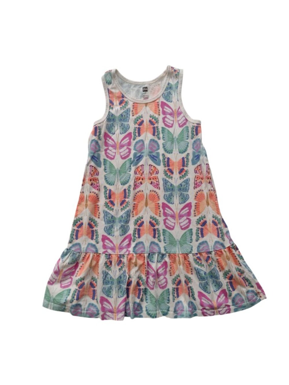 Tea Collection Girls Summer Cotton Dress Lot Sz 7 Floral Knit Easy Wear Dresses - Picture 3 of 9